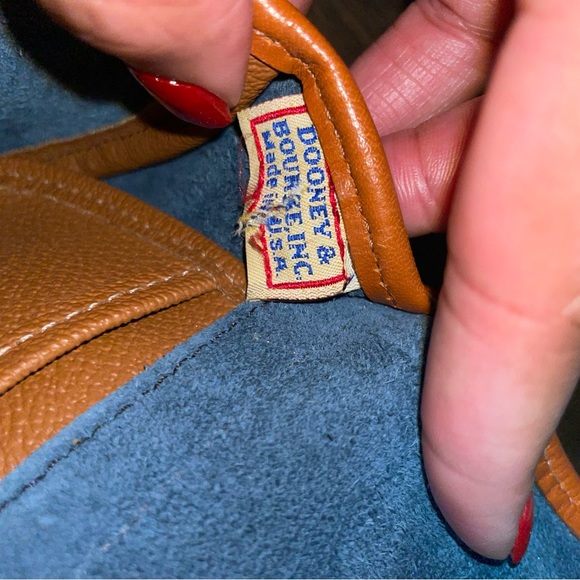 *RARE*VTG Dooney and Bourke Mini Pebble Leather Flap Blue Crossbody Y2K… - Picture 8 of 13